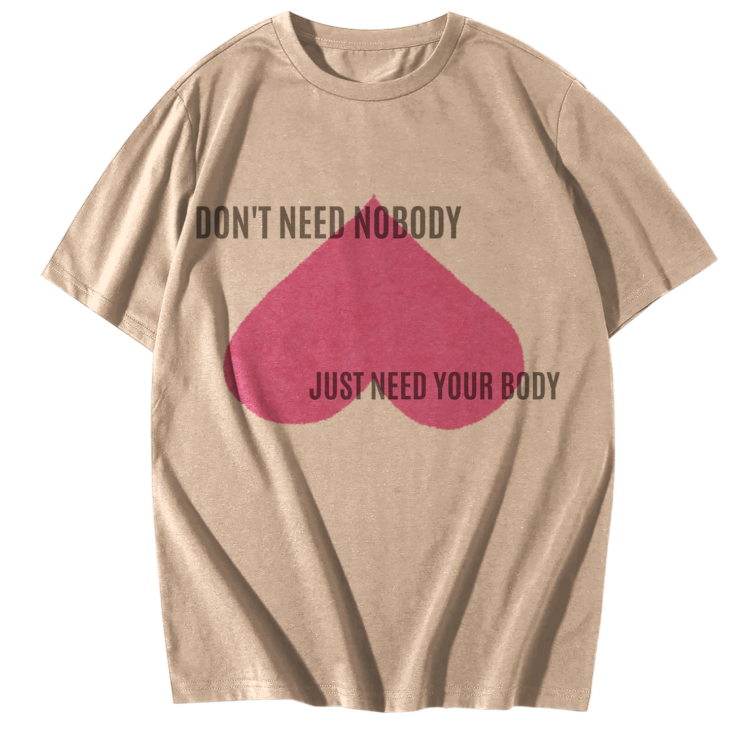 Premium Everyday Oversized Graphic Tee-(Beige)