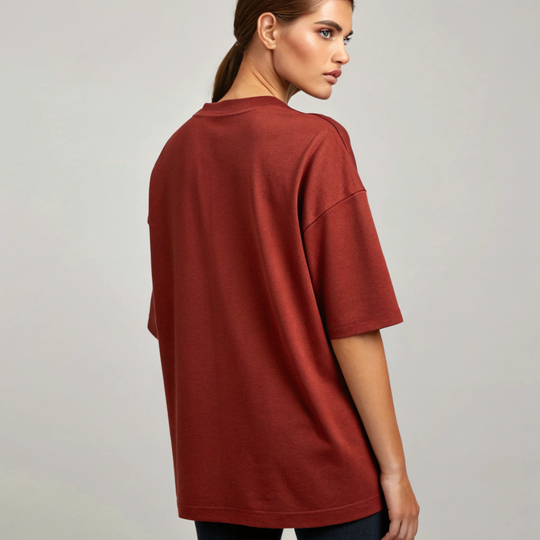 Premium Oversized Everyday Tee - (Brick Red)