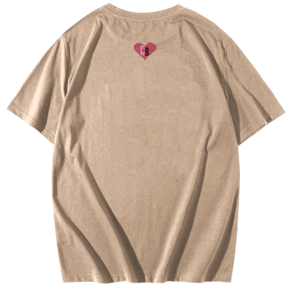Premium Everyday Oversized  Graphic Tee-(Beige)