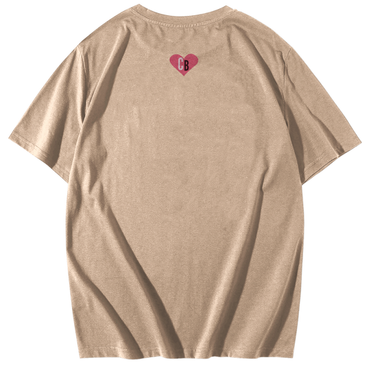 Premium Everyday Oversized  Graphic Tee-(Beige)