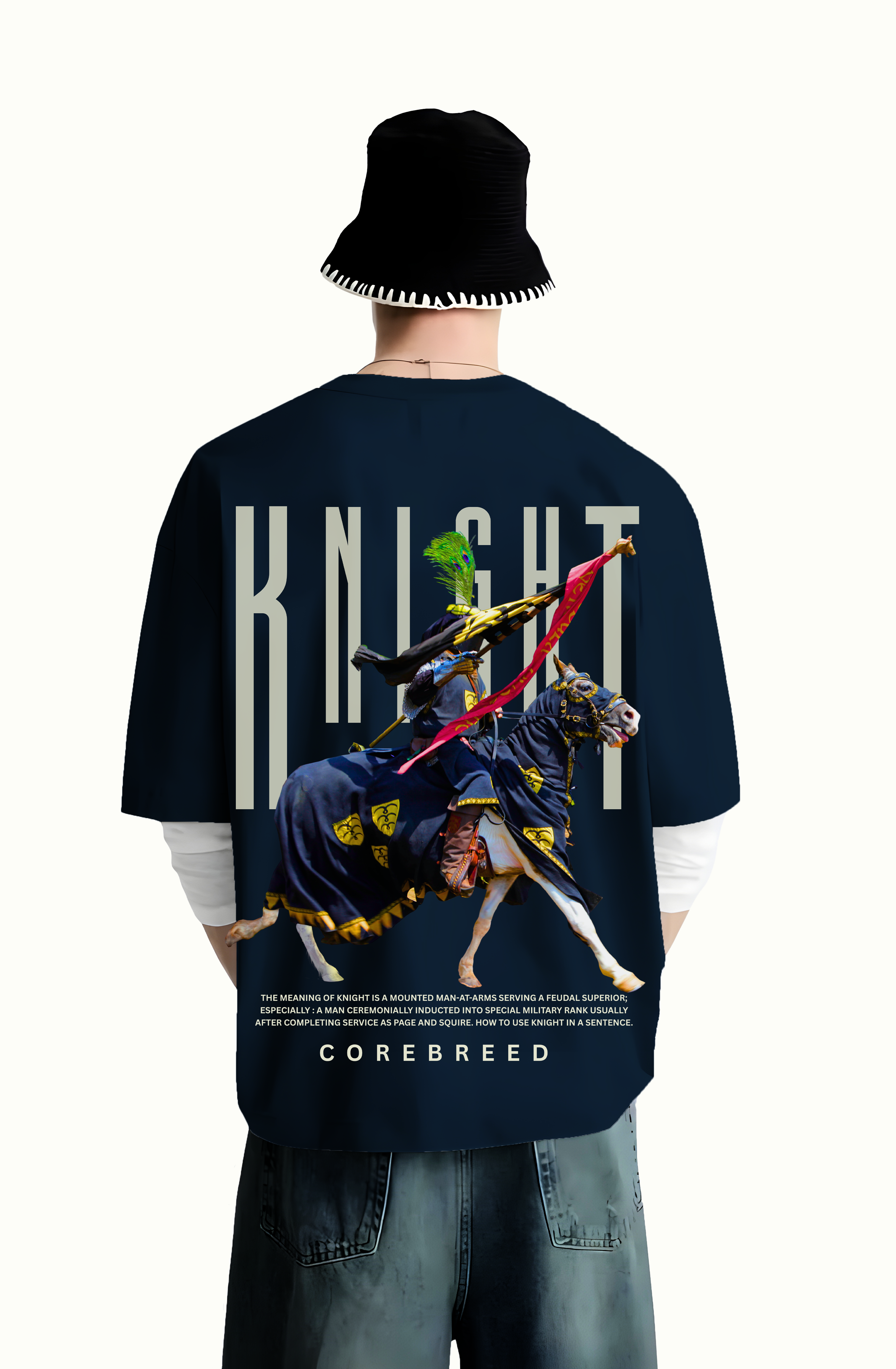 The Knight Premium Oversized Tee(Blue)
