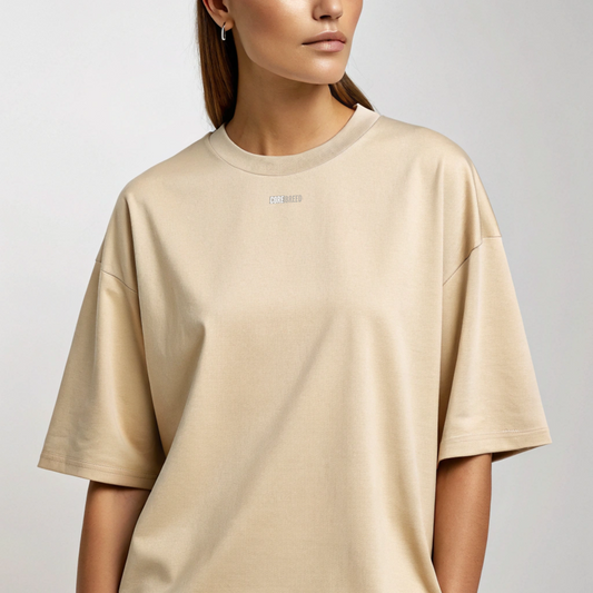 Premium Oversized Everyday Tee - (Beige)