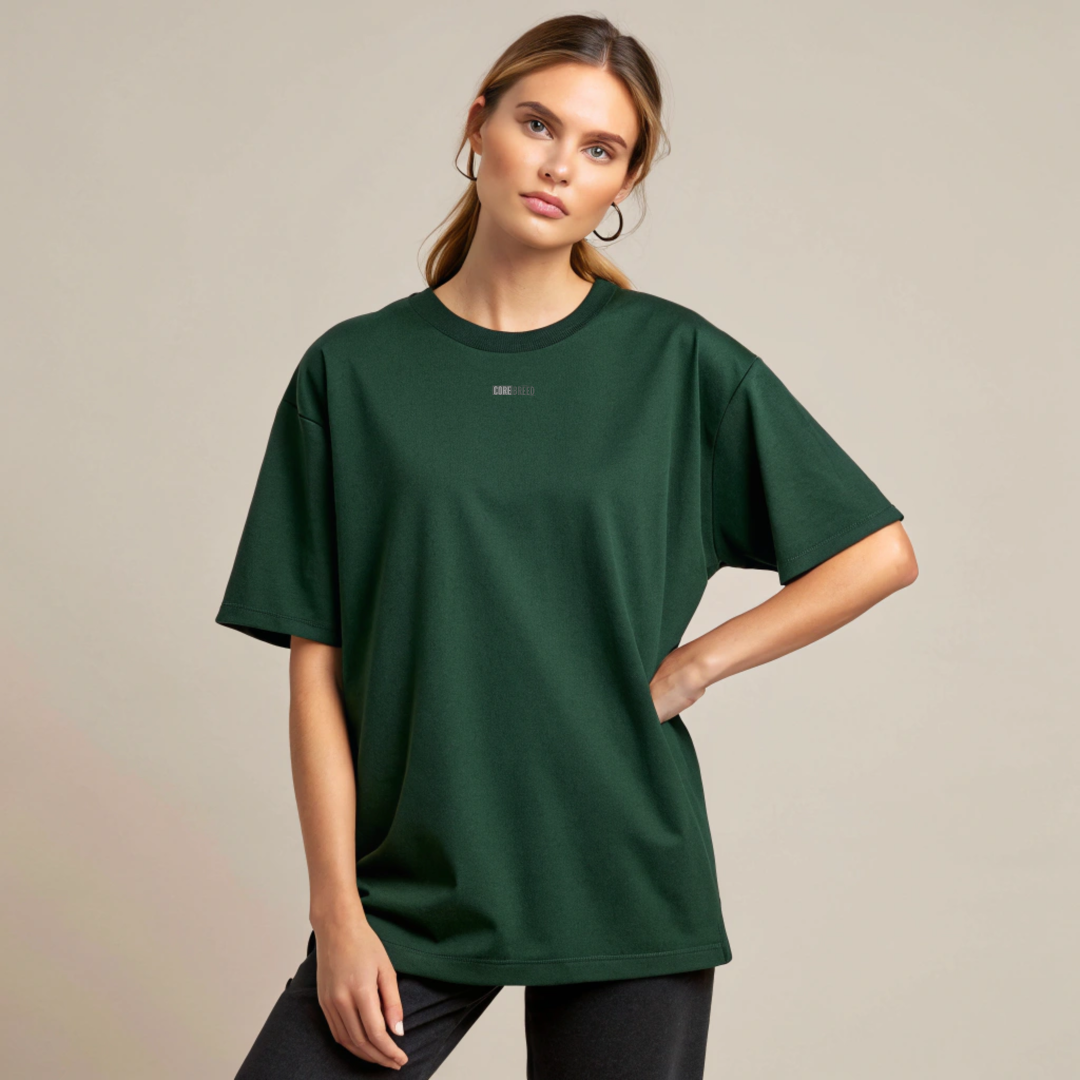 Premium Oversized Everyday Tee - (Forest Green)