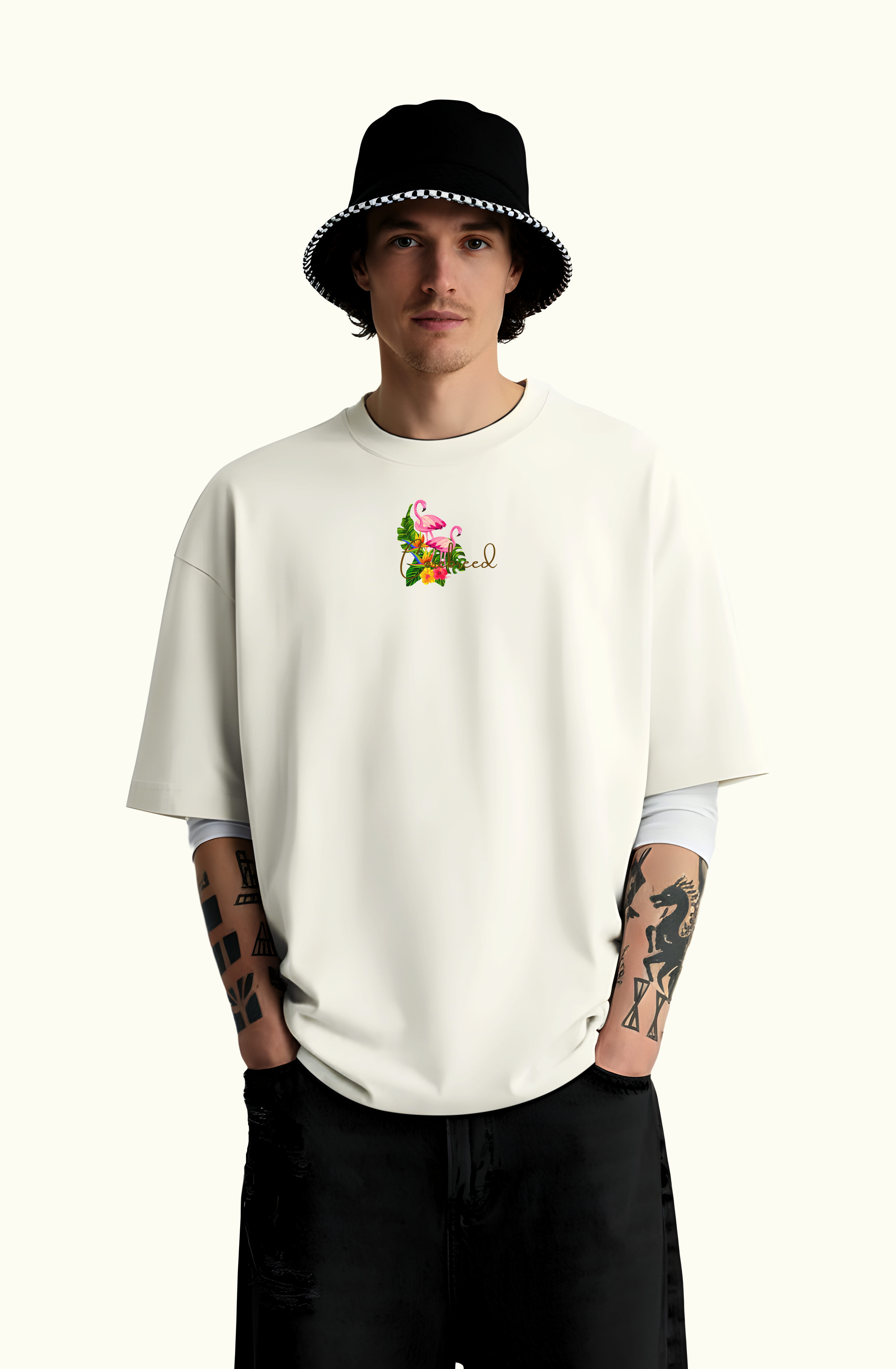 Ivory Flemingo Premium Oversized Tee