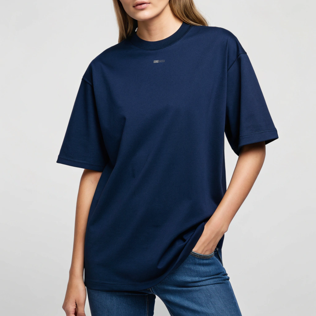 Premium Oversized Everyday Tee - (Navy Blue )