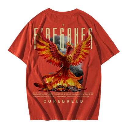 Aag aur Raakh -Premium Everyday Oversized Graphic Tee(Brick Red)