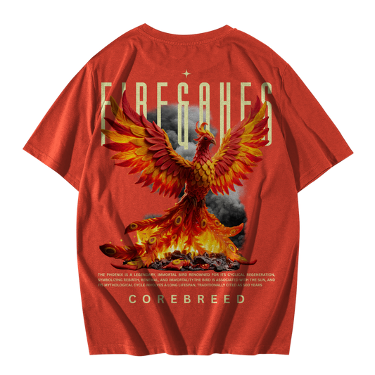 Aag aur Raakh -Premium Everyday Oversized Graphic Tee(Brick Red)