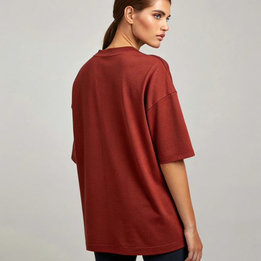 Premium Oversized Everyday Tee - (Brick Red)
