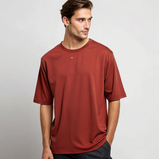 Premium Oversized Everyday Tee - (Brick Red)